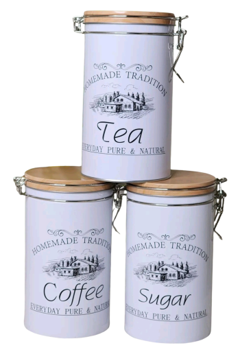 3-Piece Airtight Stainless Steel Coffee Bean & Food Storage Container Set with Date Tracker