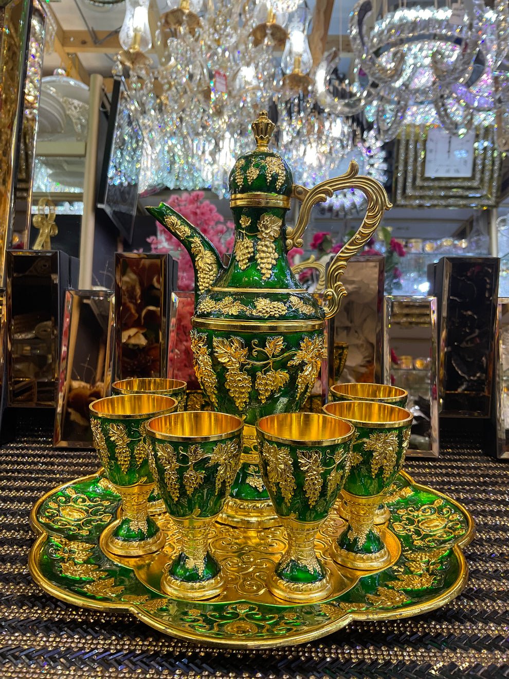 Luxury Turkish Teapot Set with Tea Cup Storage Tray - Image 6