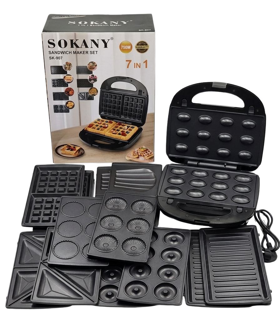 Sokany 7 in 1 Sandwich Maker Waffle & Donut Maker