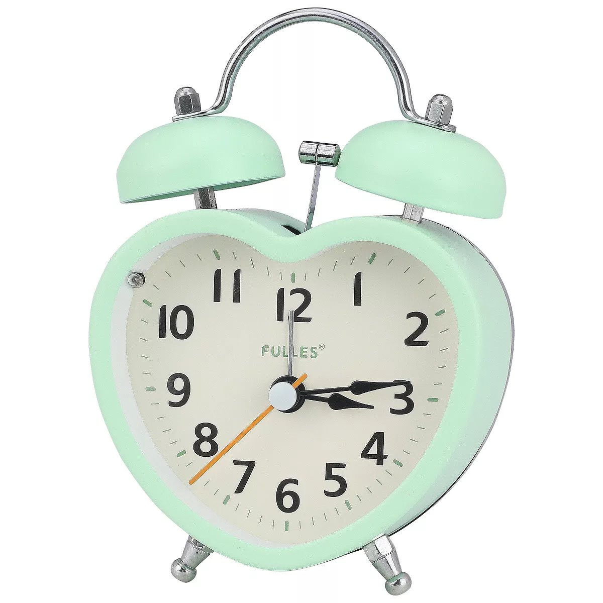 REGALWOVEN Metal Heart Shape Battery Powered Alarm Clock with Night Light - Image 4