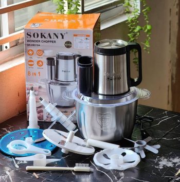 Sokany 8 in 1 Wonder Chopper SK-06019A (3.5L) with Vegetable Peeler & Dough Kneader